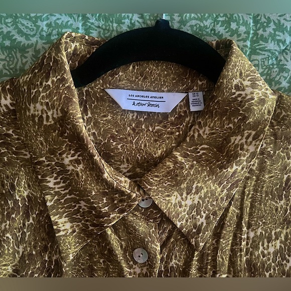 & Other Stories Golden Marbleized Button Down - Picture 3 of 4